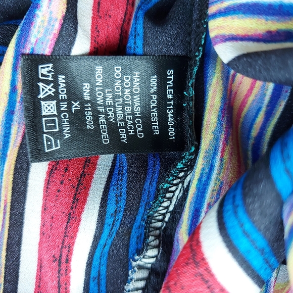 Lush Short Sleeve Striped Wrap Crop Top XL - Picture 7 of 7